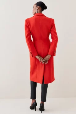 Outlet ❤️ Karen Millen Italian Virgin Wool Blend Hourglass Midi 🧥 Coat - red 🤩 15 Outlet ❤️ Karen Millen Italian Virgin Wool Blend Hourglass Midi 🧥 Coat - red 🤩 -Karen Millen Outlet store bkk06344 red xl 5
