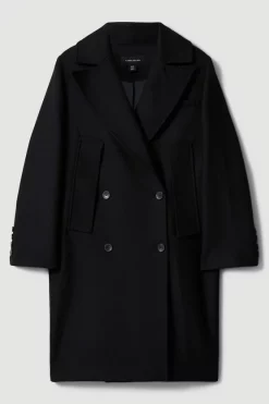 Cheap 👍 Karen Millen Italian Virgin Wool Double Breasted Cape Over 🧥 Coat - black 🤩 -Karen Millen Outlet store bkk06368 black xl 3