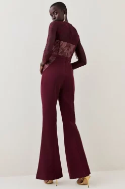 Cheap 🤩 Karen Millen Guipure & Beaded Corset Detail Woven Jumpsuit - fig ✔️ 10 Cheap 🤩 Karen Millen Guipure & Beaded Corset Detail Woven Jumpsuit - fig ✔️ -Karen Millen Outlet store bkk06414 fig xl 2