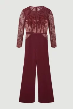 Cheap 🤩 Karen Millen Guipure & Beaded Corset Detail Woven Jumpsuit - fig ✔️ 11 Cheap 🤩 Karen Millen Guipure & Beaded Corset Detail Woven Jumpsuit - fig ✔️ -Karen Millen Outlet store bkk06414 fig xl 3