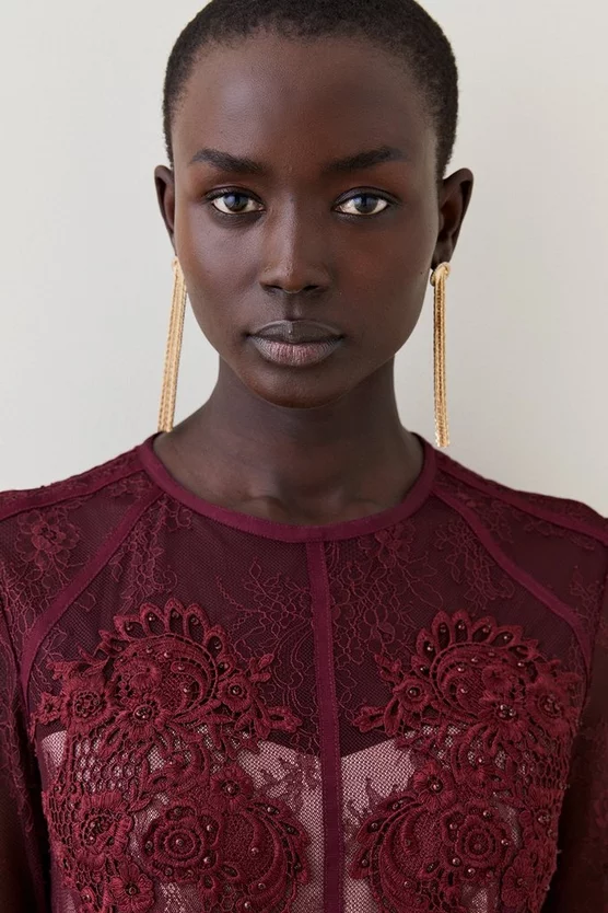 Cheap 🤩 Karen Millen Guipure & Beaded Corset Detail Woven Jumpsuit - fig ✔️ 7 Cheap 🤩 Karen Millen Guipure & Beaded Corset Detail Woven Jumpsuit - fig ✔️ - Image 5