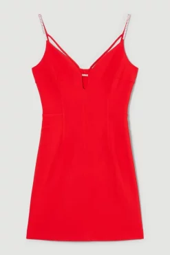 Coupon ⭐ Karen Millen Figure Form Crystal Embellished Strappy Mini - red 👍 -Karen Millen Outlet store bkk06444 red xl 3