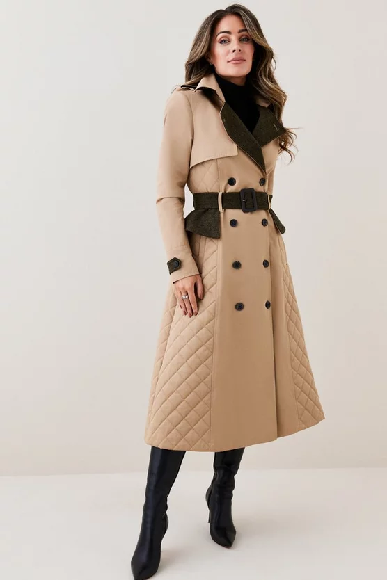 Best deal ๐ Karen Millen Lydia Millen Cotton Heritage Tweed Mix Trench ๐งฅ Coat - camel โจ 4 Best deal ๐ Karen Millen Lydia Millen Cotton Heritage Tweed Mix Trench ๐งฅ Coat - camel โจ - Image 2