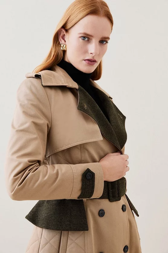 Best deal ๐ Karen Millen Lydia Millen Cotton Heritage Tweed Mix Trench ๐งฅ Coat - camel โจ 6 Best deal ๐ Karen Millen Lydia Millen Cotton Heritage Tweed Mix Trench ๐งฅ Coat - camel โจ - Image 4