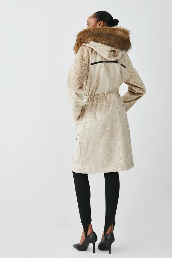 Wholesale ๐ Karen Millen Signature Faux Ponyskin Hooded Parka ๐งฅ Coat - cream ๐งจ 4 Wholesale ๐ Karen Millen Signature Faux Ponyskin Hooded Parka ๐งฅ Coat - cream ๐งจ - Image 3