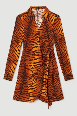 Flash Sale 🔥 Karen Millen Tiger Printed Woven Mini Wrap 👗 Dress - animal 🎉 11 Flash Sale 🔥 Karen Millen Tiger Printed Woven Mini Wrap 👗 Dress - animal 🎉 -Karen Millen Outlet store bkk06488 animal xl 3