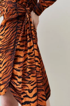 Flash Sale 🔥 Karen Millen Tiger Printed Woven Mini Wrap 👗 Dress - animal 🎉 12 Flash Sale 🔥 Karen Millen Tiger Printed Woven Mini Wrap 👗 Dress - animal 🎉 -Karen Millen Outlet store bkk06488 animal xl 4