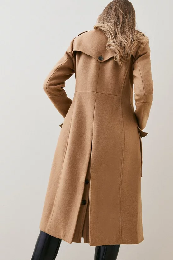 Cheapest 🎁 Karen Millen Italian Virgin Wool Military 🧥 Coat - camel 😀 8 Cheapest 🎁 Karen Millen Italian Virgin Wool Military 🧥 Coat - camel 😀 - Image 6