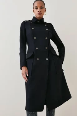 Brand new 🔔 Karen Millen Italian Wool Military 🧥 Coat 🔥
