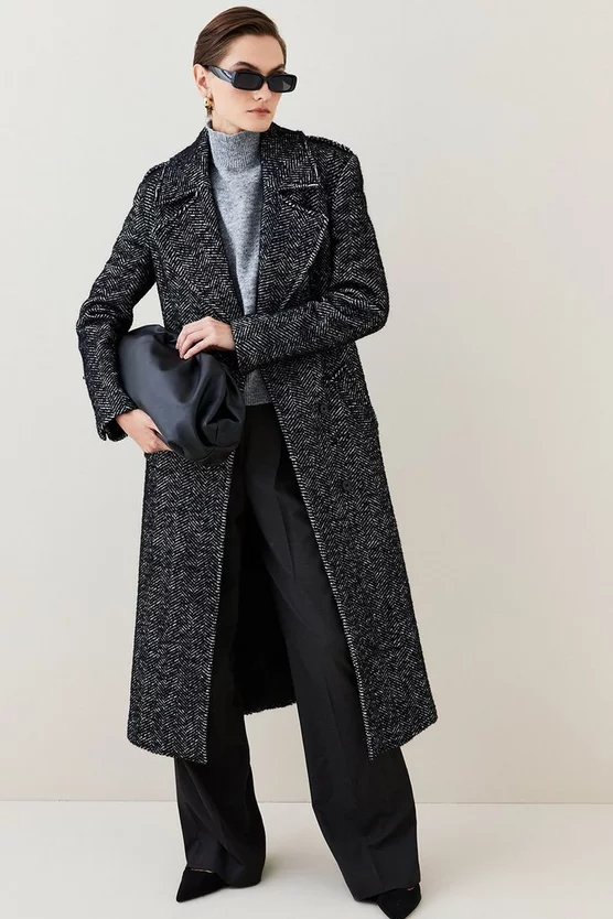 Deals 😀 Karen Millen Italian Herringbone Wool Belted Trench 🧥 Coat ✔️ 3 Deals 😀 Karen Millen Italian Herringbone Wool Belted Trench 🧥 Coat ✔️