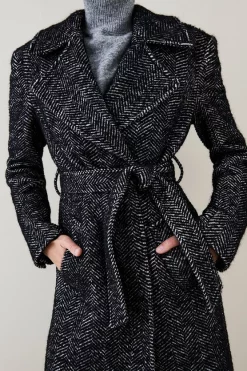 Deals 😀 Karen Millen Italian Herringbone Wool Belted Trench 🧥 Coat ✔️ 11 Deals 😀 Karen Millen Italian Herringbone Wool Belted Trench 🧥 Coat ✔️ -Karen Millen Outlet store bkk06508 black xl 1