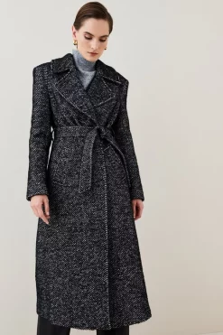 Deals 😀 Karen Millen Italian Herringbone Wool Belted Trench 🧥 Coat ✔️ 12 Deals 😀 Karen Millen Italian Herringbone Wool Belted Trench 🧥 Coat ✔️ -Karen Millen Outlet store bkk06508 black xl 2