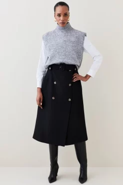 Cheapest ๐ Karen Millen Italian Virgin Wool Strong Shoulder Trench ๐งฅ Coat - black ๐ 11 Cheapest ๐ Karen Millen Italian Virgin Wool Strong Shoulder Trench ๐งฅ Coat - black ๐ -Karen Millen Outlet store bkk06516 black xl 2