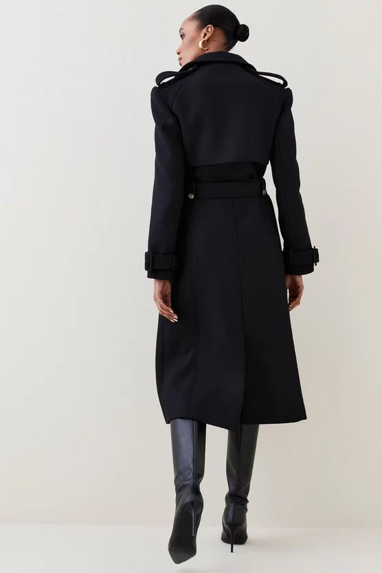 Cheapest ๐ Karen Millen Italian Virgin Wool Strong Shoulder Trench ๐งฅ Coat - black ๐ 8 Cheapest ๐ Karen Millen Italian Virgin Wool Strong Shoulder Trench ๐งฅ Coat - black ๐ - Image 6