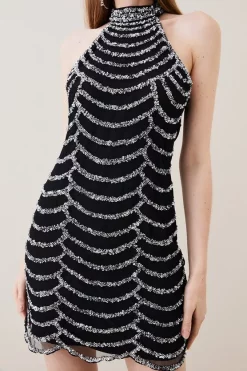 Discount π Karen Millen Draped Beaded High Neck Mini π Dress - black π― 11 Discount π Karen Millen Draped Beaded High Neck Mini π Dress - black π― -Karen Millen Outlet store bkk06521 black xl 2