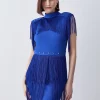 Coupon 😍 Karen Millen Fringed Ponte Detail Midi 👗 Dress ✔️ -Karen Millen Outlet store bkk06584 electric20blue xl
