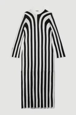 Outlet 😉 Karen Millen Plus Size Striped Knitted Maxi Column 👗 Dress - mono 🔥 10 Outlet 😉 Karen Millen Plus Size Striped Knitted Maxi Column 👗 Dress - mono 🔥 -Karen Millen Outlet store bkk06592 mono xl 3