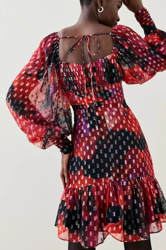 Cheap ๐ Karen Millen Floral Metallic Beaded Cuff Woven Mini ๐ Dress โ๏ธ 7 Cheap ๐ Karen Millen Floral Metallic Beaded Cuff Woven Mini ๐ Dress โ๏ธ - Image 5