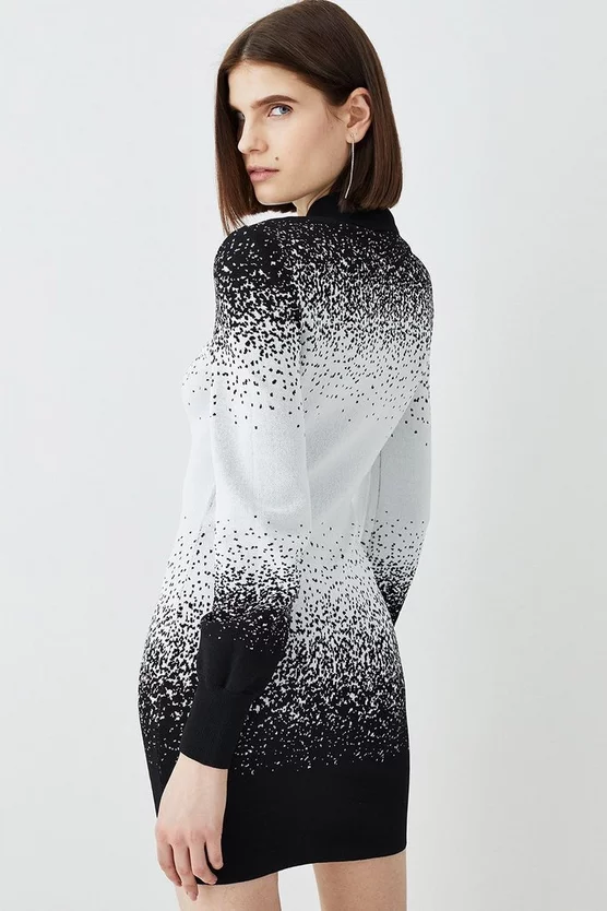 Best deal 🌟 Karen Millen Hotfix Sequin High Neck Knit Mini 👗 Dress - mono 🥰 5 Best deal 🌟 Karen Millen Hotfix Sequin High Neck Knit Mini 👗 Dress - mono 🥰 - Image 3