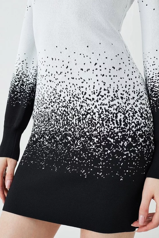 Best deal 🌟 Karen Millen Hotfix Sequin High Neck Knit Mini 👗 Dress - mono 🥰 7 Best deal 🌟 Karen Millen Hotfix Sequin High Neck Knit Mini 👗 Dress - mono 🥰 - Image 5