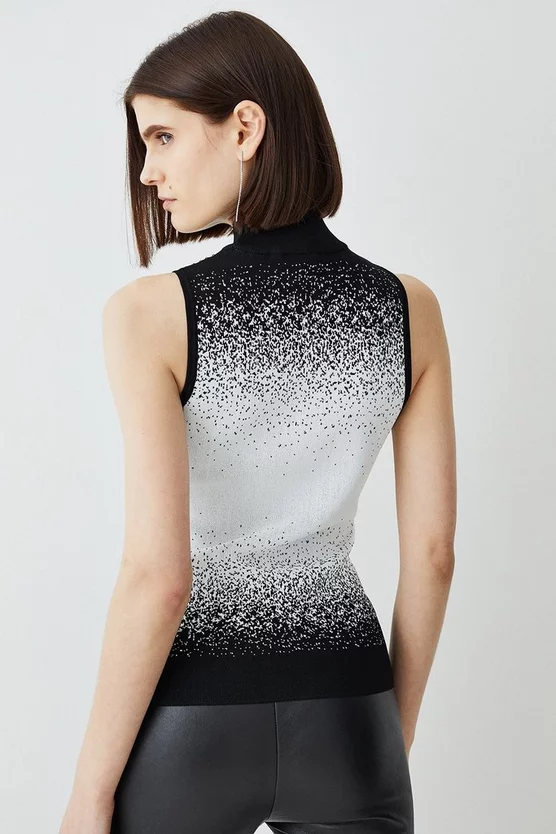 Cheapest 🛒 Karen Millen Hotfix Sequin Knit High Neck Jumper - mono 😍 5 Cheapest 🛒 Karen Millen Hotfix Sequin Knit High Neck Jumper - mono 😍 - Image 3