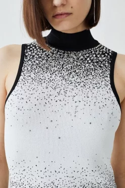 Cheapest 🛒 Karen Millen Hotfix Sequin Knit High Neck Jumper - mono 😍 12 Cheapest 🛒 Karen Millen Hotfix Sequin Knit High Neck Jumper - mono 😍 -Karen Millen Outlet store bkk06653 mono xl 4