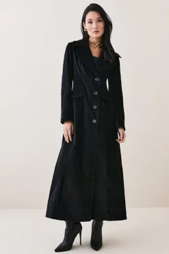 Cheap 🎁 Karen Millen Velvet Longline 🧥 Coat 🔔