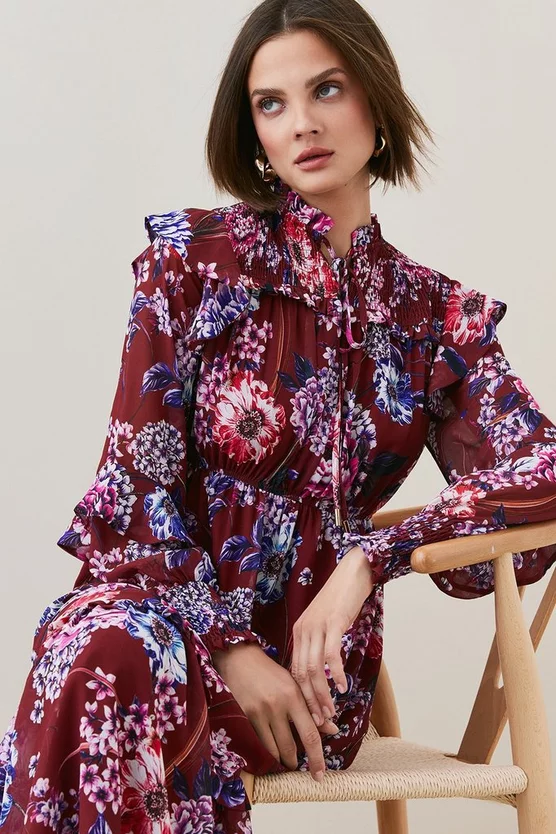 Best Pirce ⌛ Karen Millen Floral Printed Georgette Woven Midi 👗 Dress ⭐ 4 Best Pirce ⌛ Karen Millen Floral Printed Georgette Woven Midi 👗 Dress ⭐ - Image 2