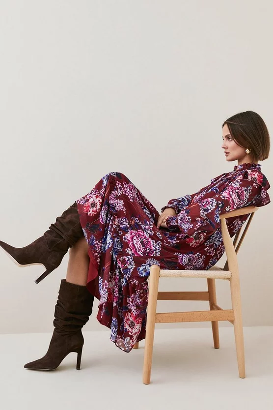 Best Pirce ⌛ Karen Millen Floral Printed Georgette Woven Midi 👗 Dress ⭐ 5 Best Pirce ⌛ Karen Millen Floral Printed Georgette Woven Midi 👗 Dress ⭐ - Image 3