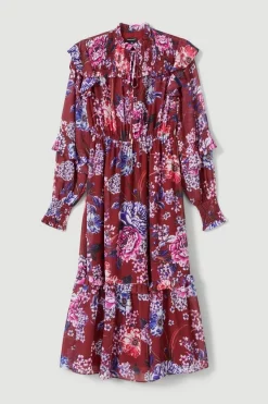 Best Pirce ⌛ Karen Millen Floral Printed Georgette Woven Midi 👗 Dress ⭐ 11 Best Pirce ⌛ Karen Millen Floral Printed Georgette Woven Midi 👗 Dress ⭐ -Karen Millen Outlet store bkk06662 floral xl 3