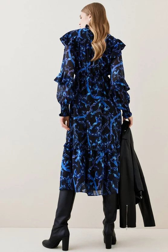 Budget ๐ฅ Karen Millen Chain Printed Georgette Woven Midi ๐ Dress ๐งจ 7 Budget ๐ฅ Karen Millen Chain Printed Georgette Woven Midi ๐ Dress ๐งจ - Image 5