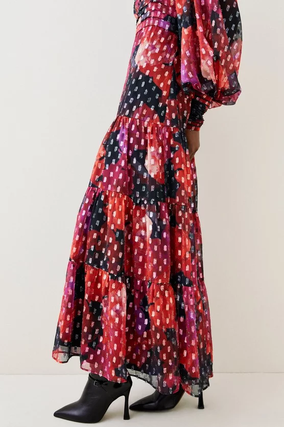 Cheapest 😍 Karen Millen Floral Metallic Beaded Cuff Woven Midi 👗 Dress 👏 5 Cheapest 😍 Karen Millen Floral Metallic Beaded Cuff Woven Midi 👗 Dress 👏 - Image 3