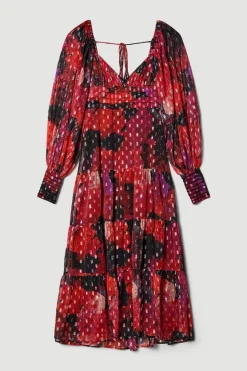 Cheapest 😍 Karen Millen Floral Metallic Beaded Cuff Woven Midi 👗 Dress 👏 11 Cheapest 😍 Karen Millen Floral Metallic Beaded Cuff Woven Midi 👗 Dress 👏 -Karen Millen Outlet store bkk06689 floral xl 3