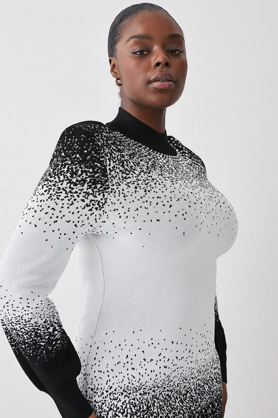 Best Sale 🥰 Karen Millen Plus Size Hotfix Sequin Knit Mini 👗 Dress - mono 🌟 7 Best Sale 🥰 Karen Millen Plus Size Hotfix Sequin Knit Mini 👗 Dress - mono 🌟 - Image 5