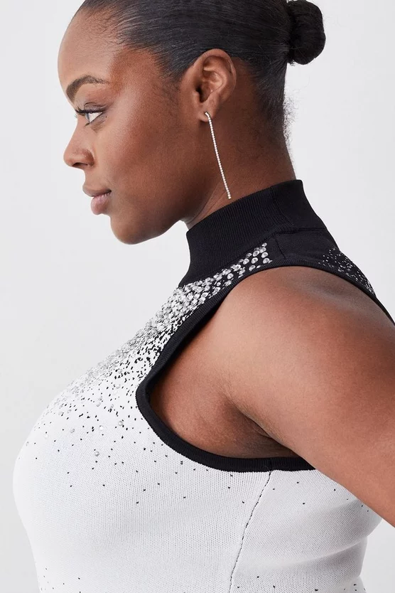 Best deal 🎉 Karen Millen Plus Size Hotfix Sequin Knit High Neck Jumper - mono ✔️ 4 Best deal 🎉 Karen Millen Plus Size Hotfix Sequin Knit High Neck Jumper - mono ✔️ - Image 2