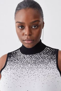 Best deal 🎉 Karen Millen Plus Size Hotfix Sequin Knit High Neck Jumper - mono ✔️ 12 Best deal 🎉 Karen Millen Plus Size Hotfix Sequin Knit High Neck Jumper - mono ✔️ -Karen Millen Outlet store bkk06721 mono xl 4