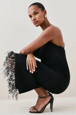 Brand new ⭐ Karen Millen Mono Feather Hem Cowl Neck Cami Midaxi 👗 Dress - black 🤩 -Karen Millen Outlet store bkk06726 black xl 4
