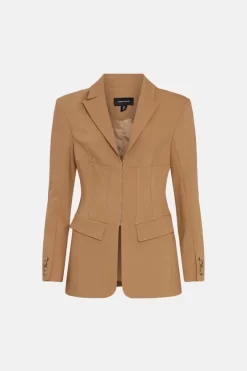 Cheap 💯 Karen Millen Corset Waisted Blazer 🥰 -Karen Millen Outlet store bkk06727 camel xl 4