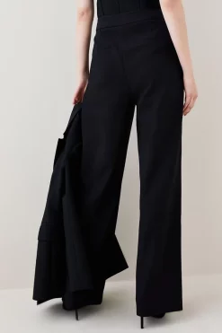 Budget ❤️ Karen Millen Compact Stretch Wide Leg Trouser 😍 -Karen Millen Outlet store bkk06768 black xl 2