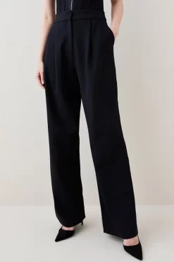 Budget ❤️ Karen Millen Compact Stretch Wide Leg Trouser 😍 -Karen Millen Outlet store bkk06768 black xl 4