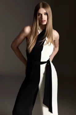 Best Sale 🎁 Karen Millen Soft Tailored Colourblock Crossfront Jumpsuit 🔥 11 Best Sale 🎁 Karen Millen Soft Tailored Colourblock Crossfront Jumpsuit 🔥 -Karen Millen Outlet store bkk06774 mono xl 2