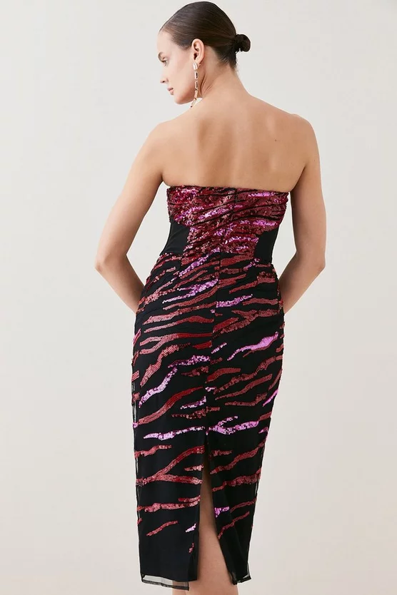 Buy ๐คฉ Karen Millen Abstract Sequin And Embroidery Bandeau ๐ Dress - pink โ๏ธ 5 Buy ๐คฉ Karen Millen Abstract Sequin And Embroidery Bandeau ๐ Dress - pink โ๏ธ - Image 3