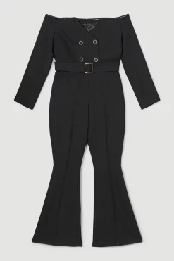 Buy ❤️ Karen Millen Clean Tailored Bardot Jumpsuit 🤩 -Karen Millen Outlet store bkk06813 black xl 3