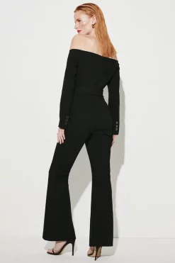 Buy ❤️ Karen Millen Clean Tailored Bardot Jumpsuit 🤩 -Karen Millen Outlet store bkk06813 black xl 4