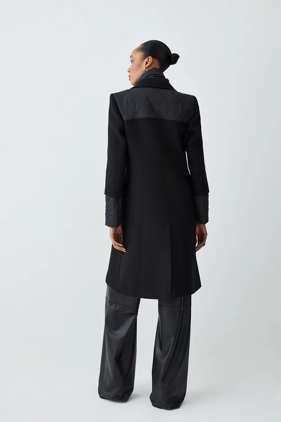 Discount ๐ฅ Karen Millen Italian Virgin Wool Hybrid Puffer ๐งฅ Coat - black โญ 5 Discount ๐ฅ Karen Millen Italian Virgin Wool Hybrid Puffer ๐งฅ Coat - black โญ - Image 3