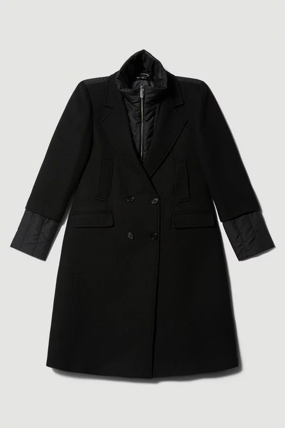 Discount ๐ฅ Karen Millen Italian Virgin Wool Hybrid Puffer ๐งฅ Coat - black โญ 6 Discount ๐ฅ Karen Millen Italian Virgin Wool Hybrid Puffer ๐งฅ Coat - black โญ - Image 4