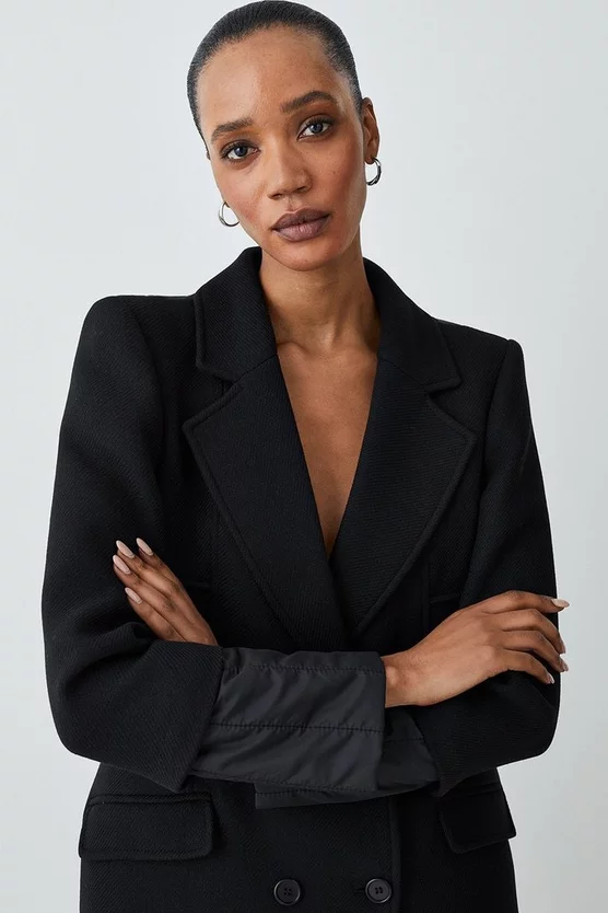 Discount ๐ฅ Karen Millen Italian Virgin Wool Hybrid Puffer ๐งฅ Coat - black โญ 8 Discount ๐ฅ Karen Millen Italian Virgin Wool Hybrid Puffer ๐งฅ Coat - black โญ - Image 6