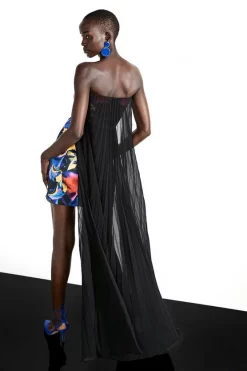 Promo ⭐ Karen Millen Weston Mirrored Marble Print Maxi Cape Back 👗 Dress - multi ✔️ -Karen Millen Outlet store bkk06862 multi xl 2