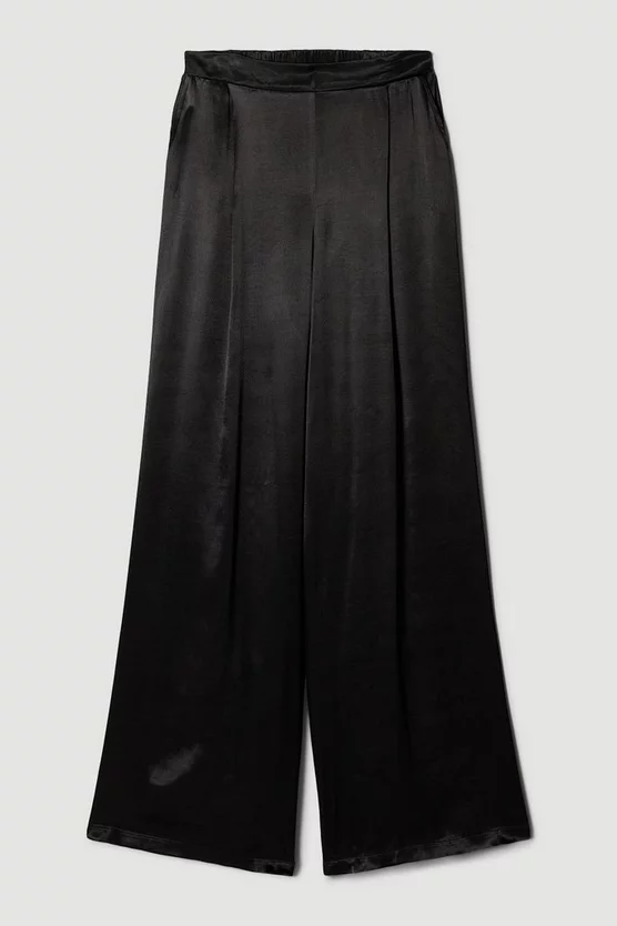 Buy โ Karen Millen Viscose Satin Wide Leg Woven Trousers ๐ 6 Buy โ Karen Millen Viscose Satin Wide Leg Woven Trousers ๐ - Image 4