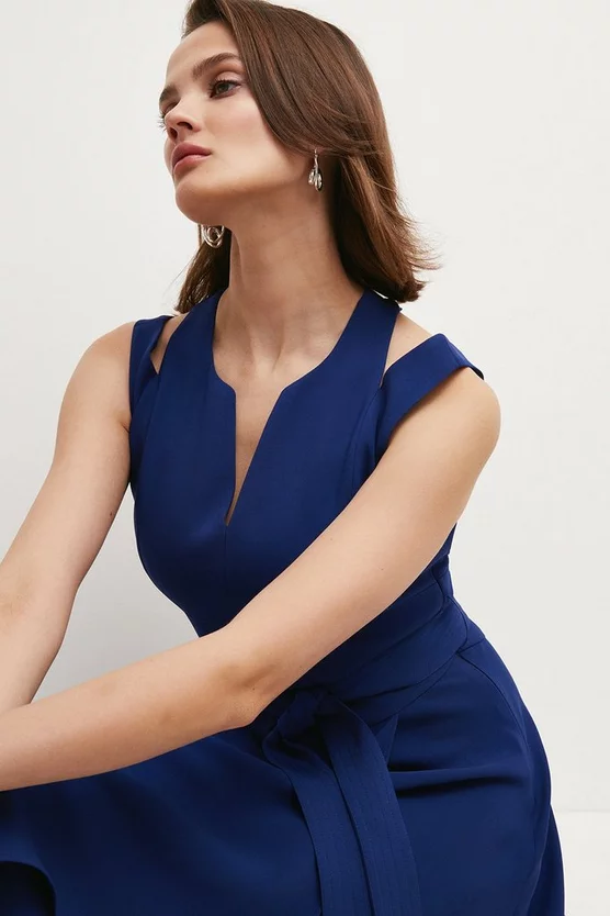 Buy ⌛ Karen Millen Compact Stretch Viscose Waterfall Midi 👗 Dress ⌛ 4 Buy ⌛ Karen Millen Compact Stretch Viscose Waterfall Midi 👗 Dress ⌛ - Image 2